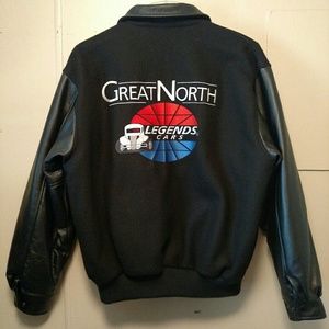 New Legends Cars Racing Wool.& Leather Jacket